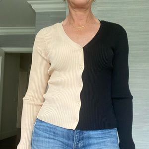 Staud cargo two toned cardigan size S